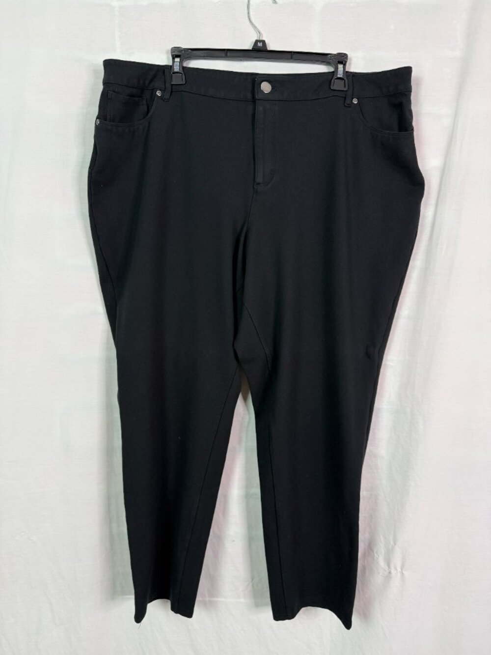 Cato 5 Pocket Jean Style Stretch Ponte Knit Pants Black 22w